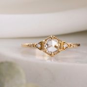 【一点物】アガサリング枠 0.46ct ローズカットダイヤモンド