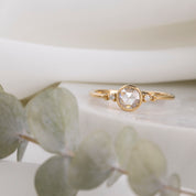 Estel Bezel Ring, Rose Cut Diamond, 14k Yellow Gold (One of a kind)
