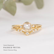Estel Bezel Ring, Rose Cut Diamond, 14k Yellow Gold (One of a kind)
