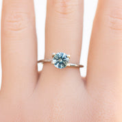 1.45ct Round Cut Light Blue Green Montana Sapphire SR365