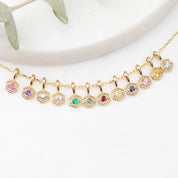 Birthstone Milgrain Hexagon Necklace