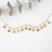 Birthstone Milgrain Hexagon Necklace