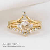 Emilie Ring, 0.50ct Round Rose Cut Diamond, 14k Yellow Gold