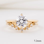 Norah Tiara Ring with natural white diamonds set in ethically sourced solid gold band curved in a V-shape
