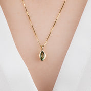 Patia Necklace, Green and Blue Sapphire (Charm Option)