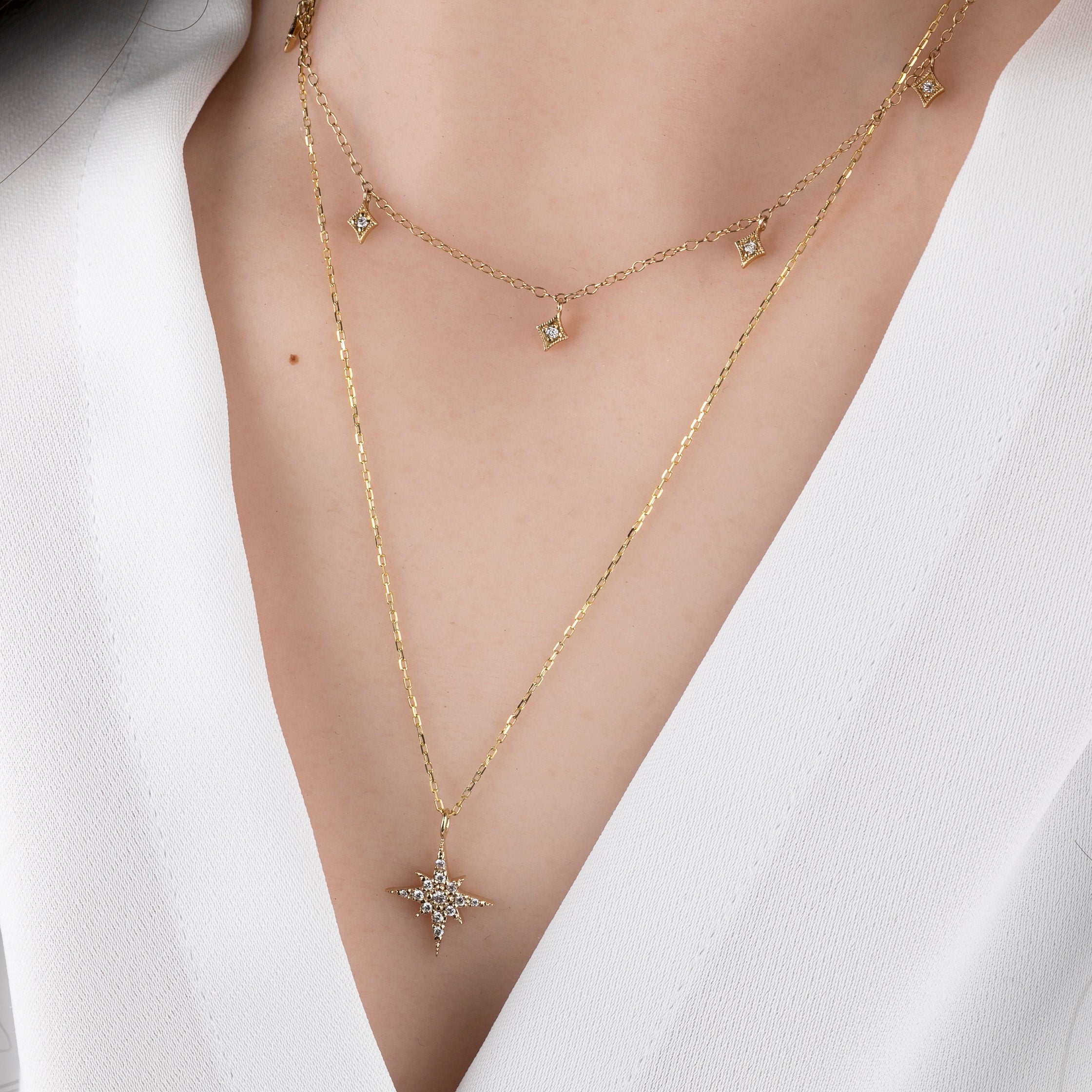 Starburst Diamond Pave Necklace