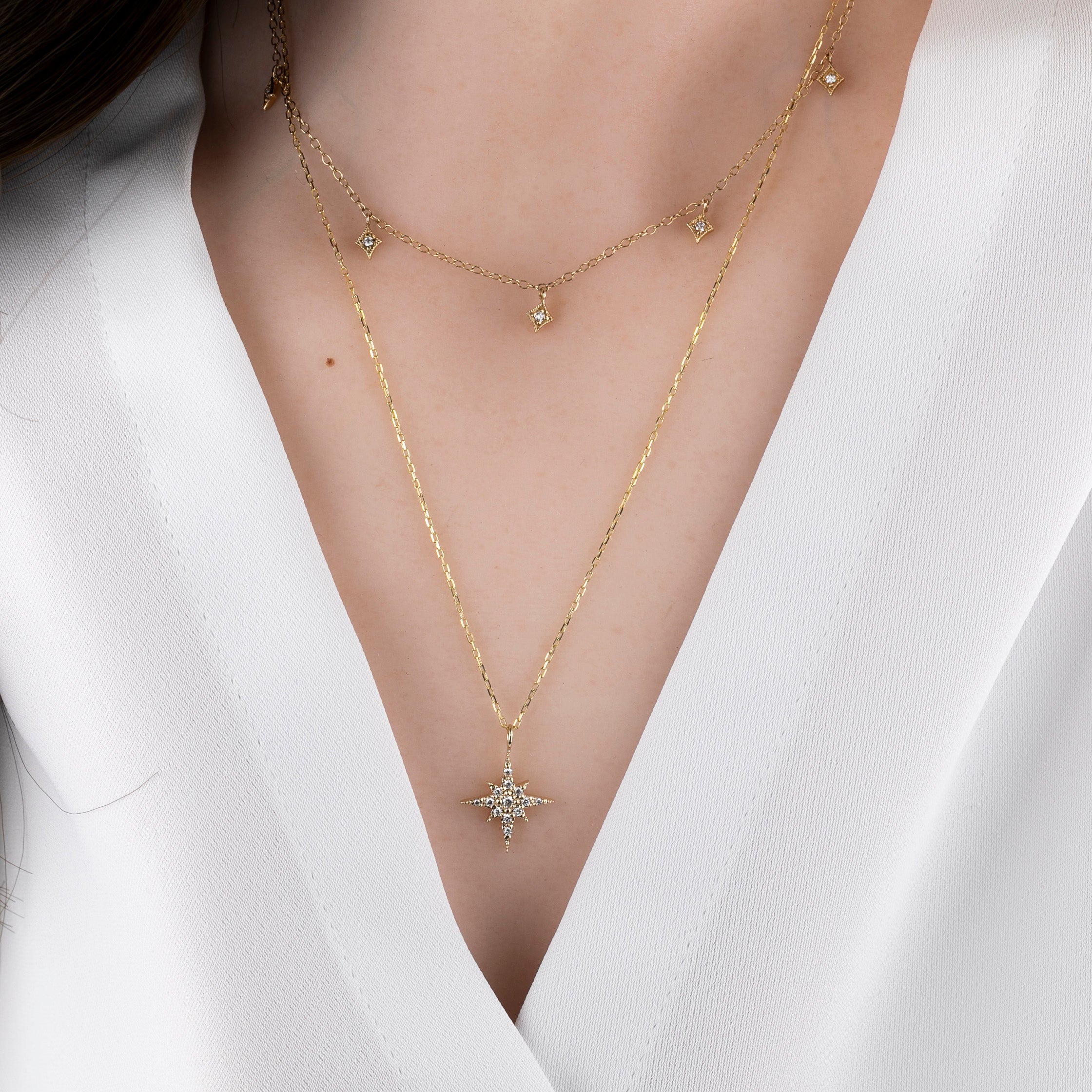 Starburst Diamond Pave Necklace