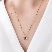 Patia Necklace, Hexagon Montana Sapphire of your choice (Charm Option)
