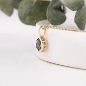 Patia Necklace, Hexagon Montana Sapphire of your choice (Charm Option)