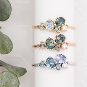 Stardust Cluster Ring, Five Stones (Pick your own gems)