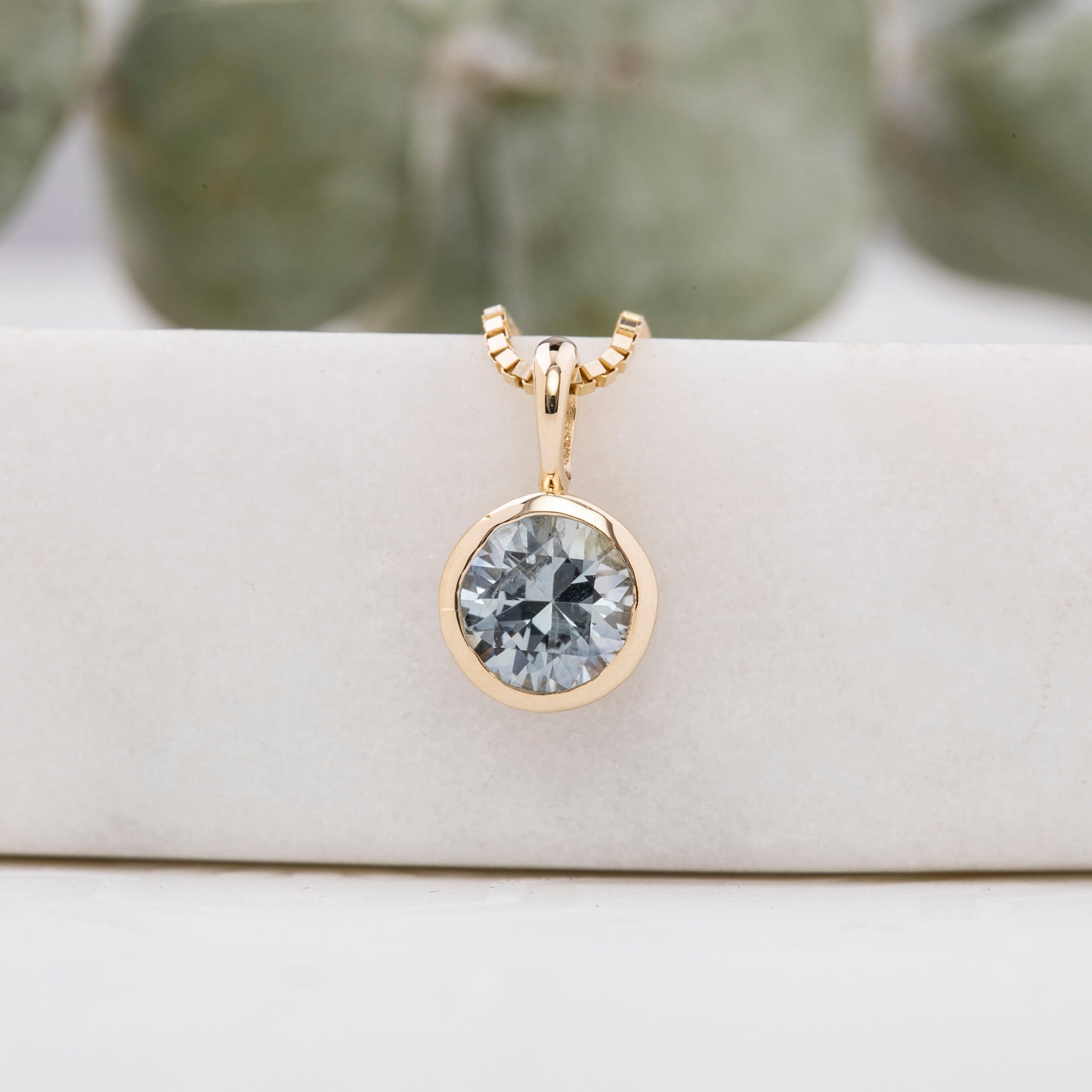 Patia Necklace, Montana Sapphire (Charm Option)