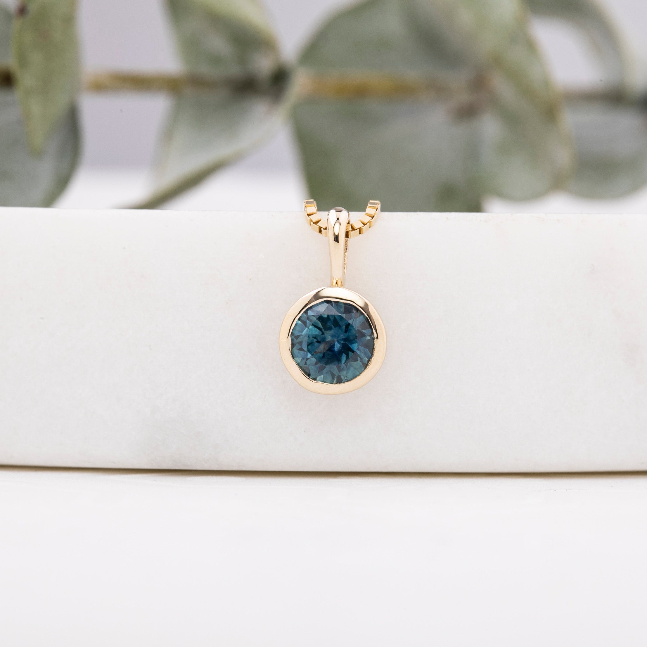 Patia Necklace, Montana Sapphire (Charm Option)
