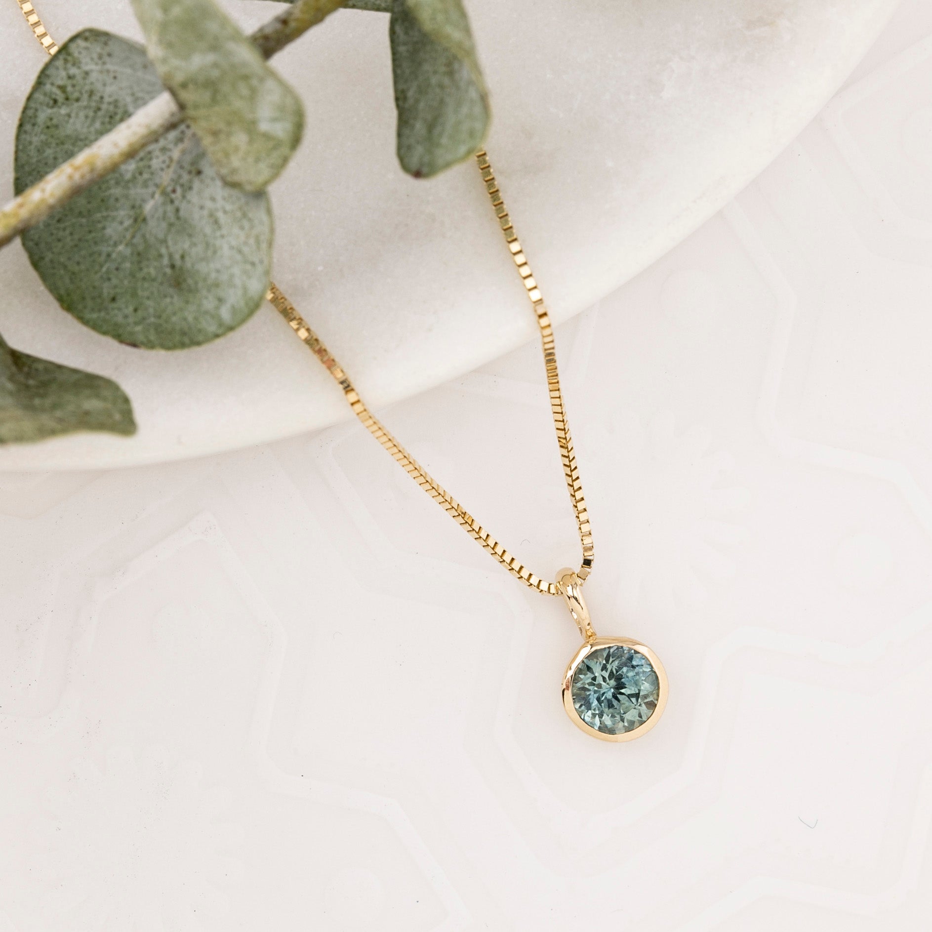 Patia Necklace, Montana Sapphire (Charm Option)