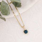 Patia Necklace, Montana Sapphire (Charm Option)