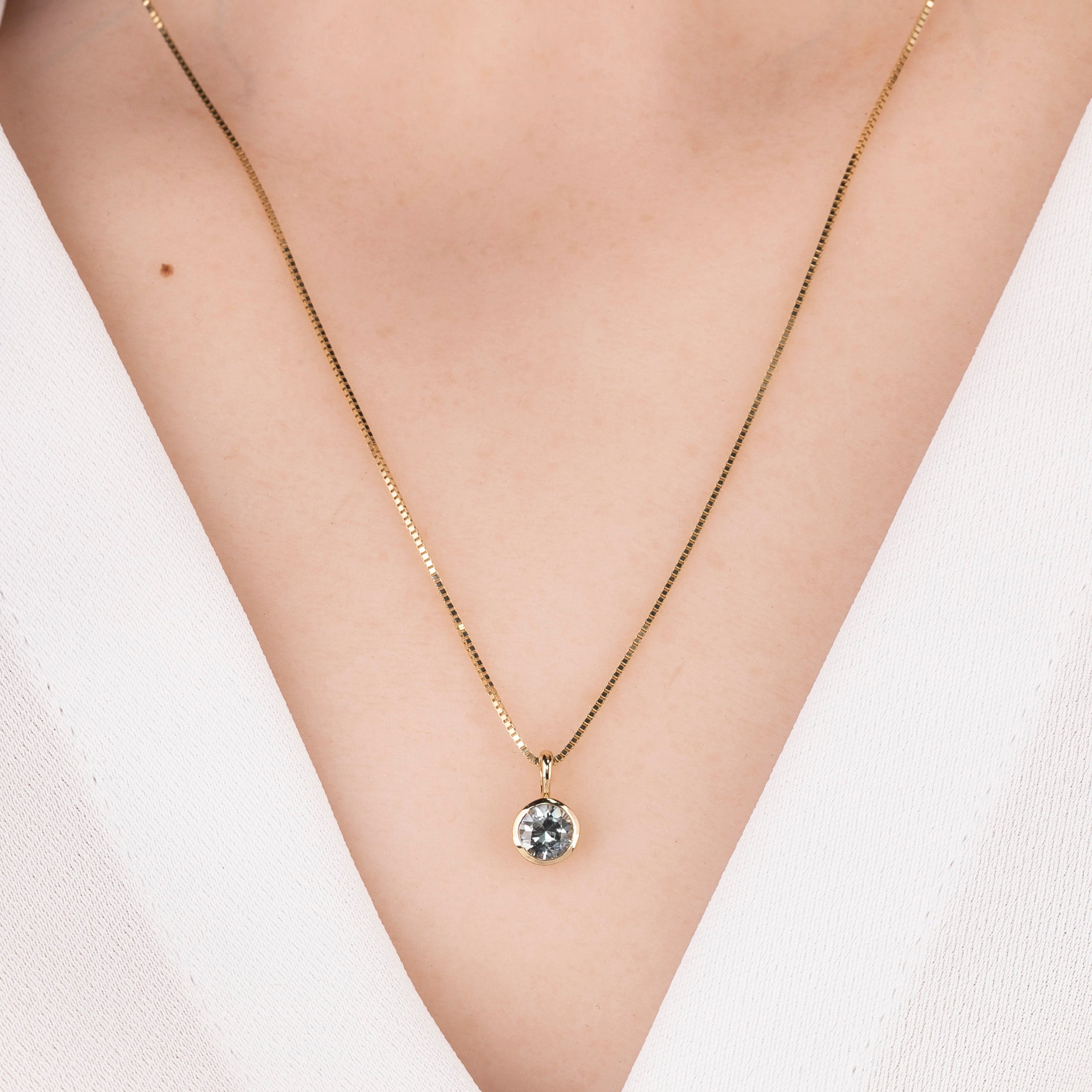 Patia Necklace, Montana Sapphire (Charm Option)