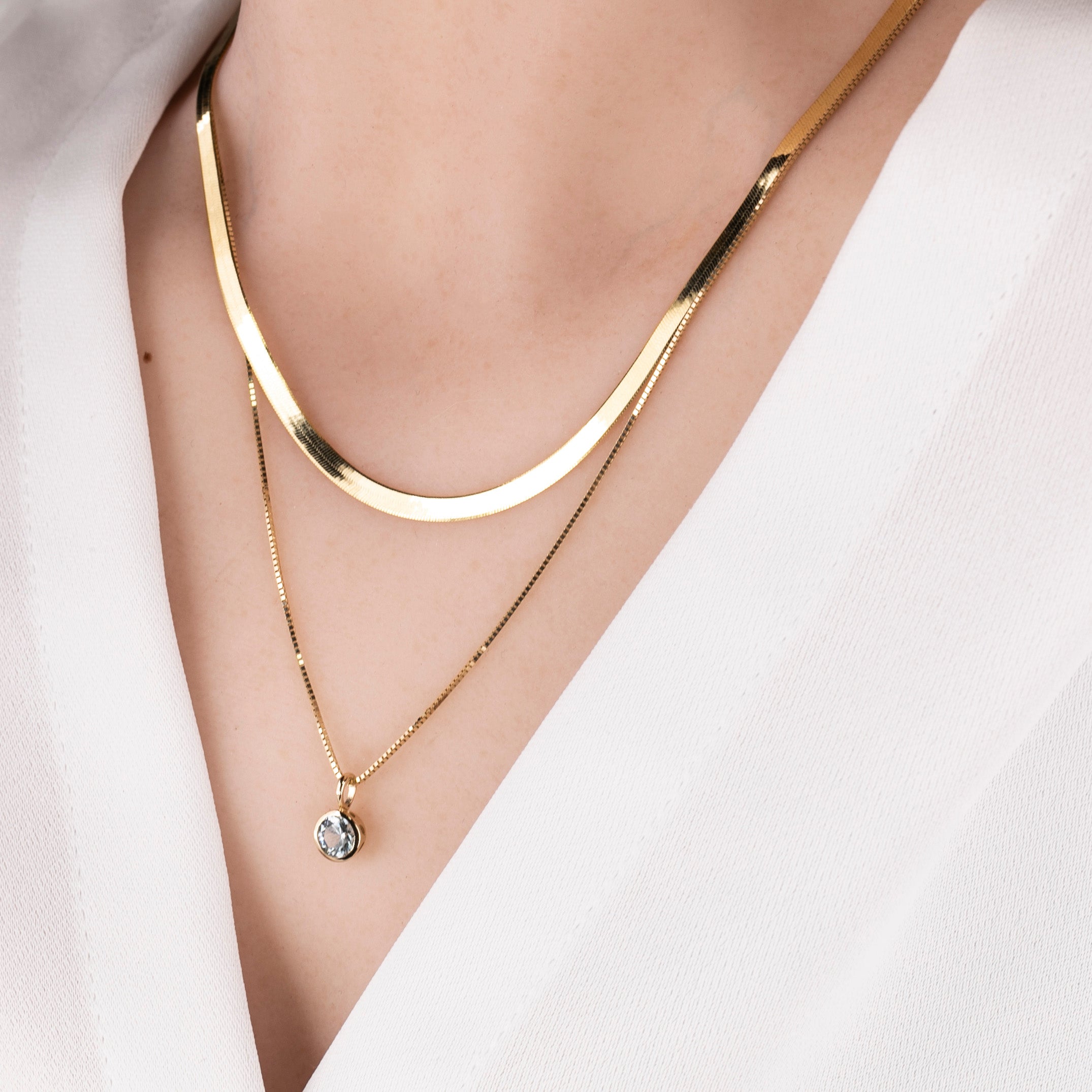 Patia Necklace, Montana Sapphire (Charm Option)