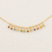 Birthstone Dahlia Charm (Add-ons) necklace featuring authentic, ethically sourced gemstones in solid 14k gold settings