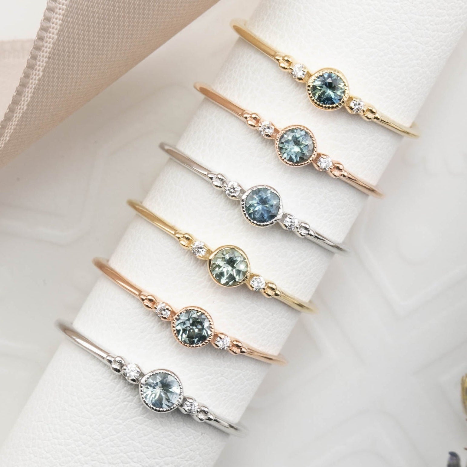 Estel Bezel Ring, 0.18ct Montana Sapphire of your choice