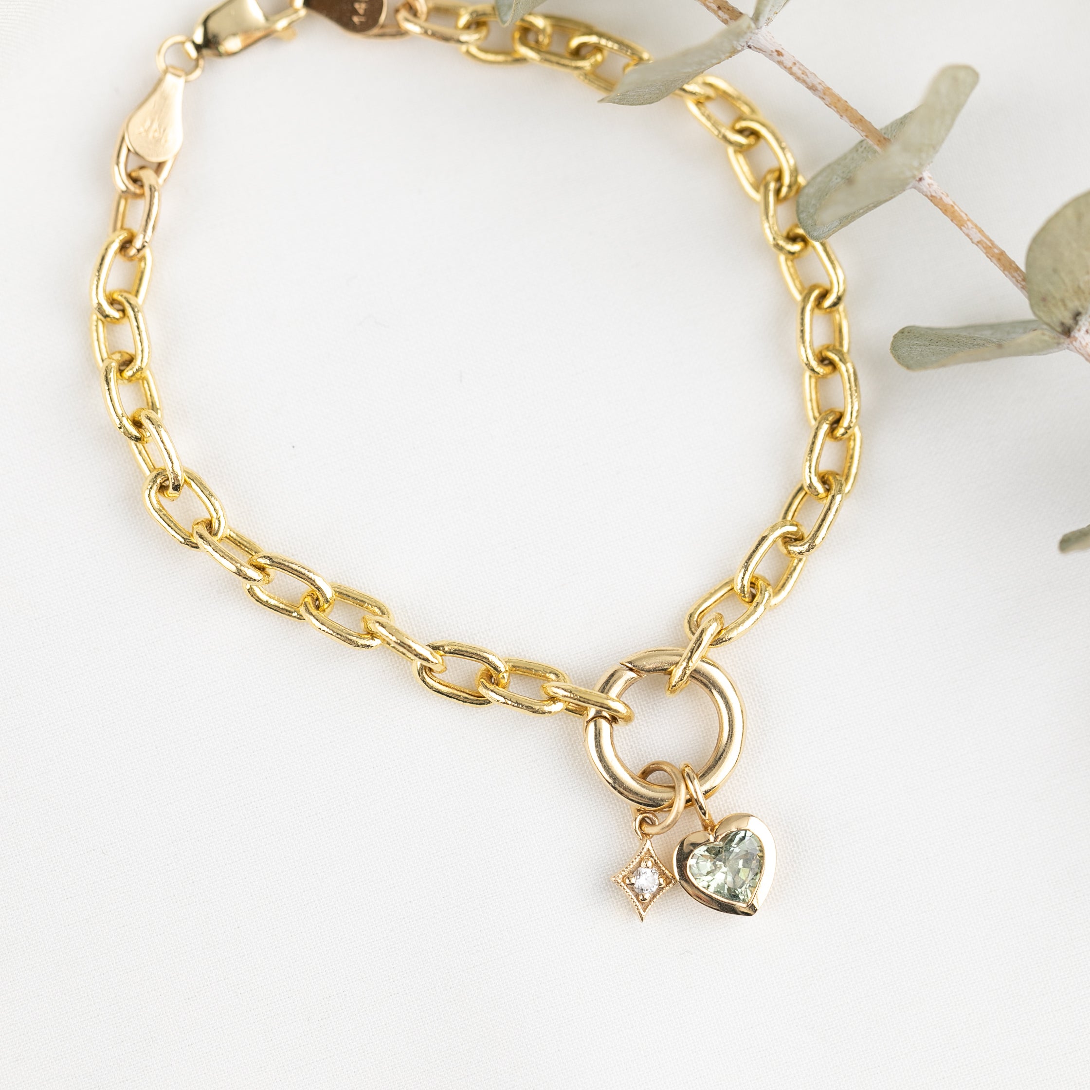 Charm Holder Bracelet with Hinged Circle Bail