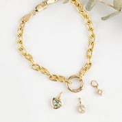 Charm Holder Bracelet with Hinged Circle Bail