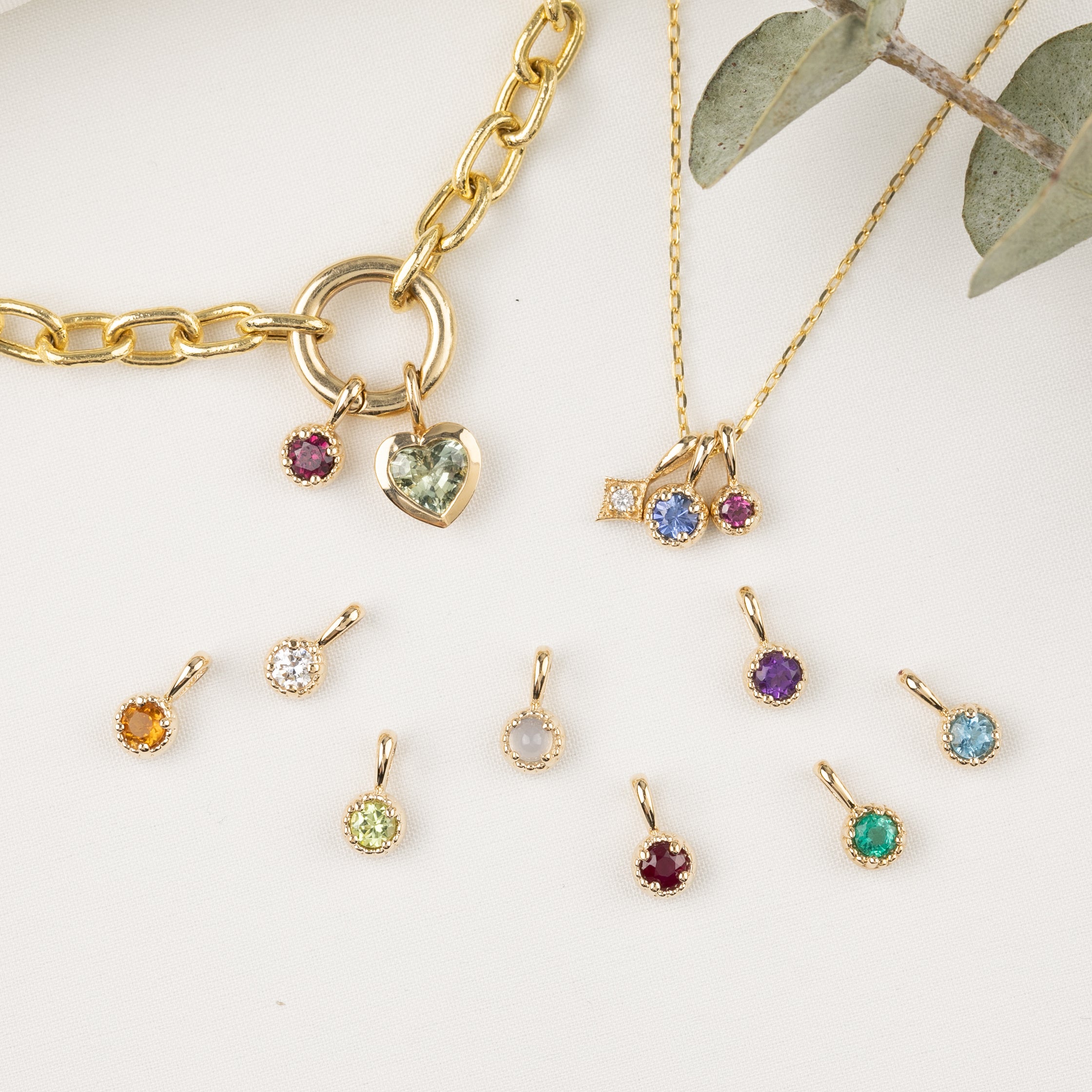Charm Holder Bracelet with Hinged Circle Bail