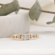 Estel Fleur Low Profile Ring, 0.40ct Oval Brilliant Cut Diamond