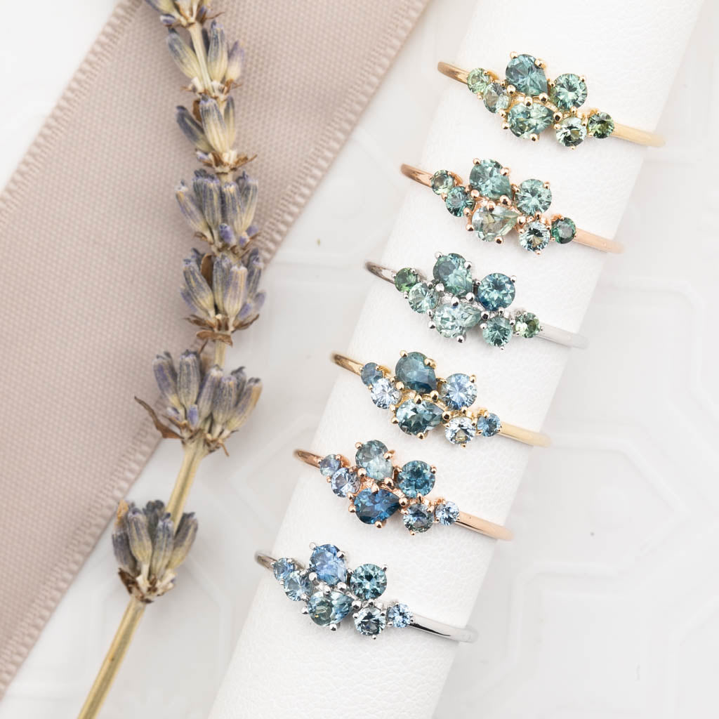 Seven Stones Sapphire Stardust Cluster Ring