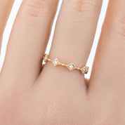 Star Diamond Half Eternity Ring