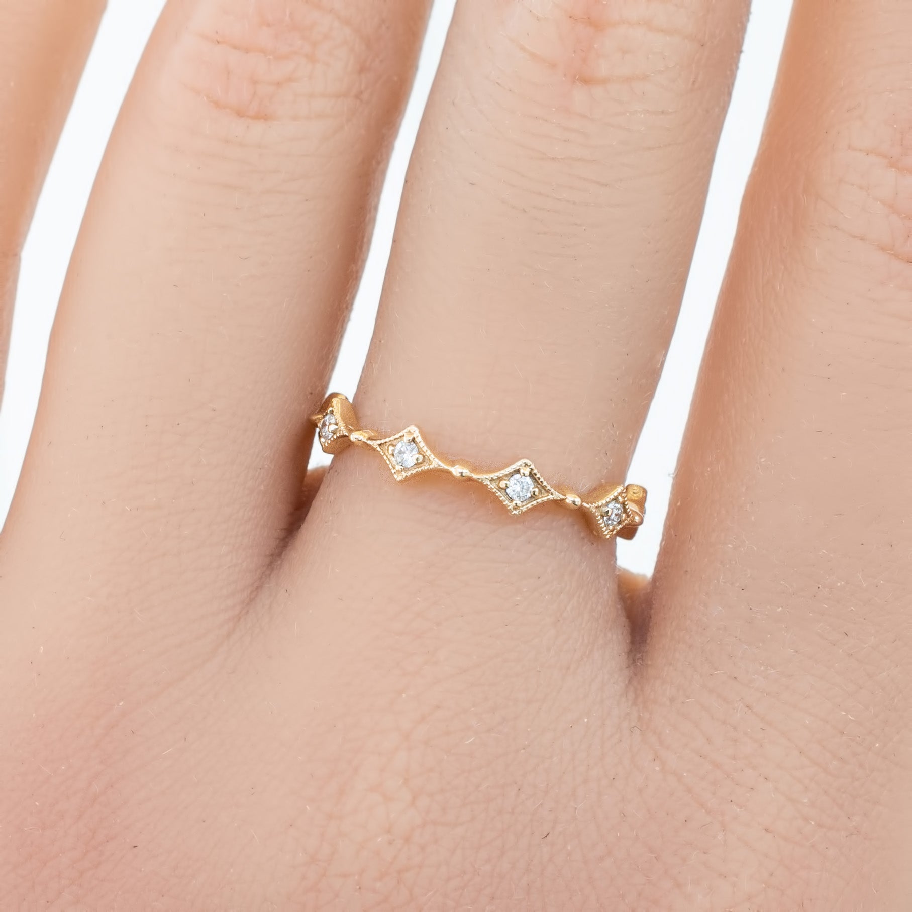 Star Diamond Half Eternity Ring