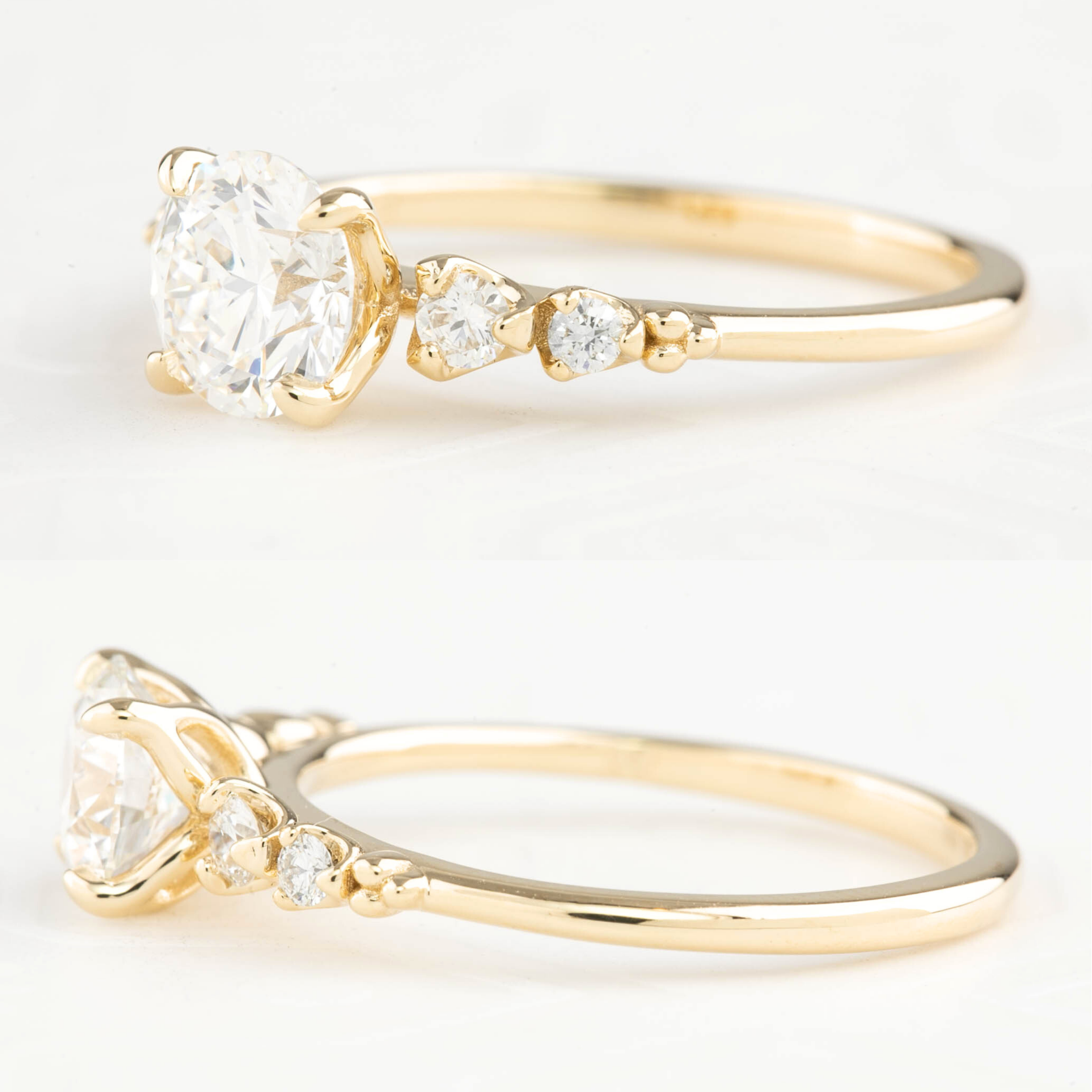 Estel Fleur Four Prongs Round Diamond Ring