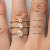 【一点物】アリスリング ラウンドローズカットダイヤモンド 0.3ct