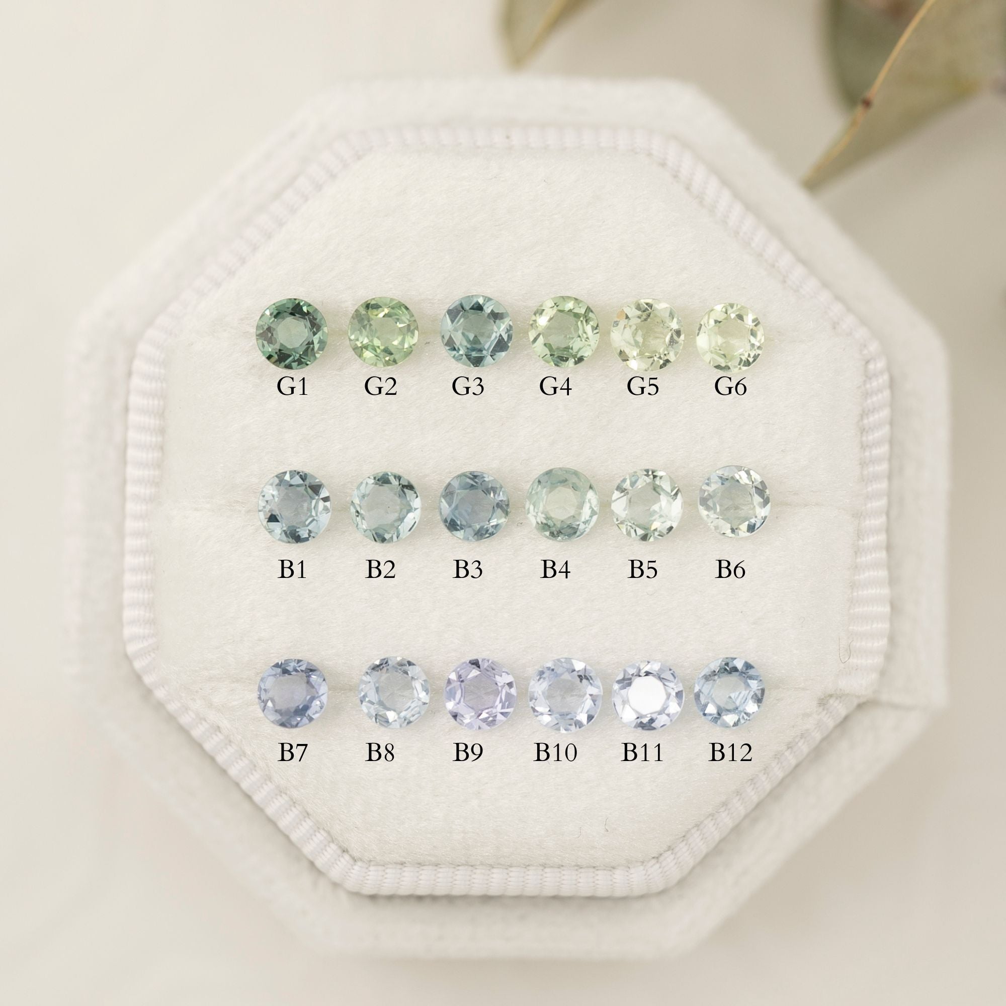 0.25ct Calibrated Round Madagascar Blue Green Sapphires (4.0mm) CS317