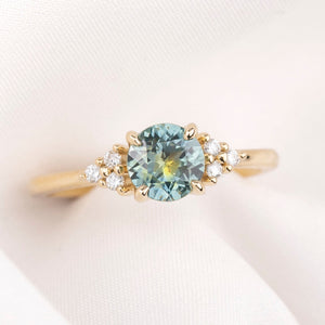 Teresa Ring, 1.07ct Aqua Blue Green Montana Sapphire