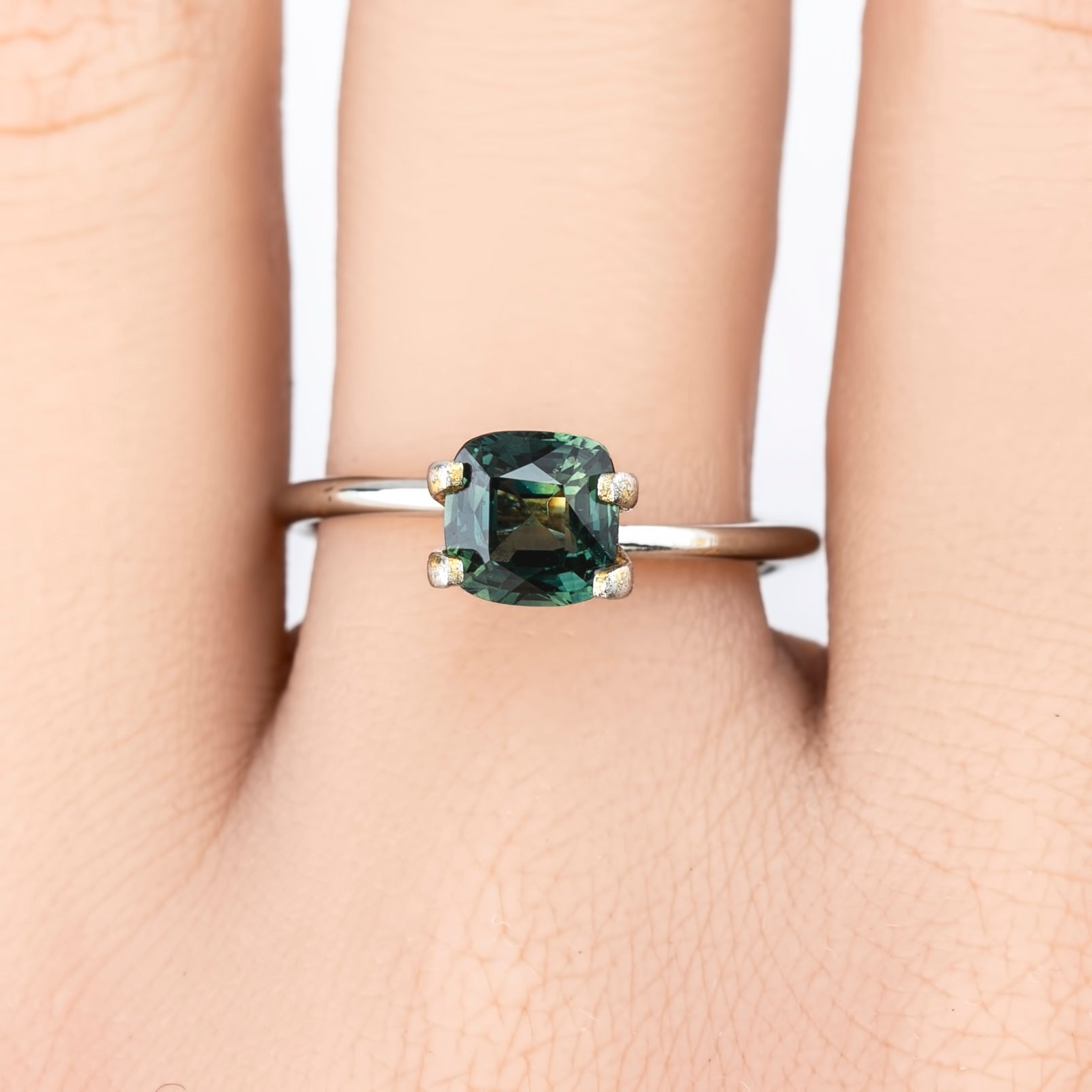 1.63ct Cushion Cut Parti Blue Green Madagascar Sapphire SF393