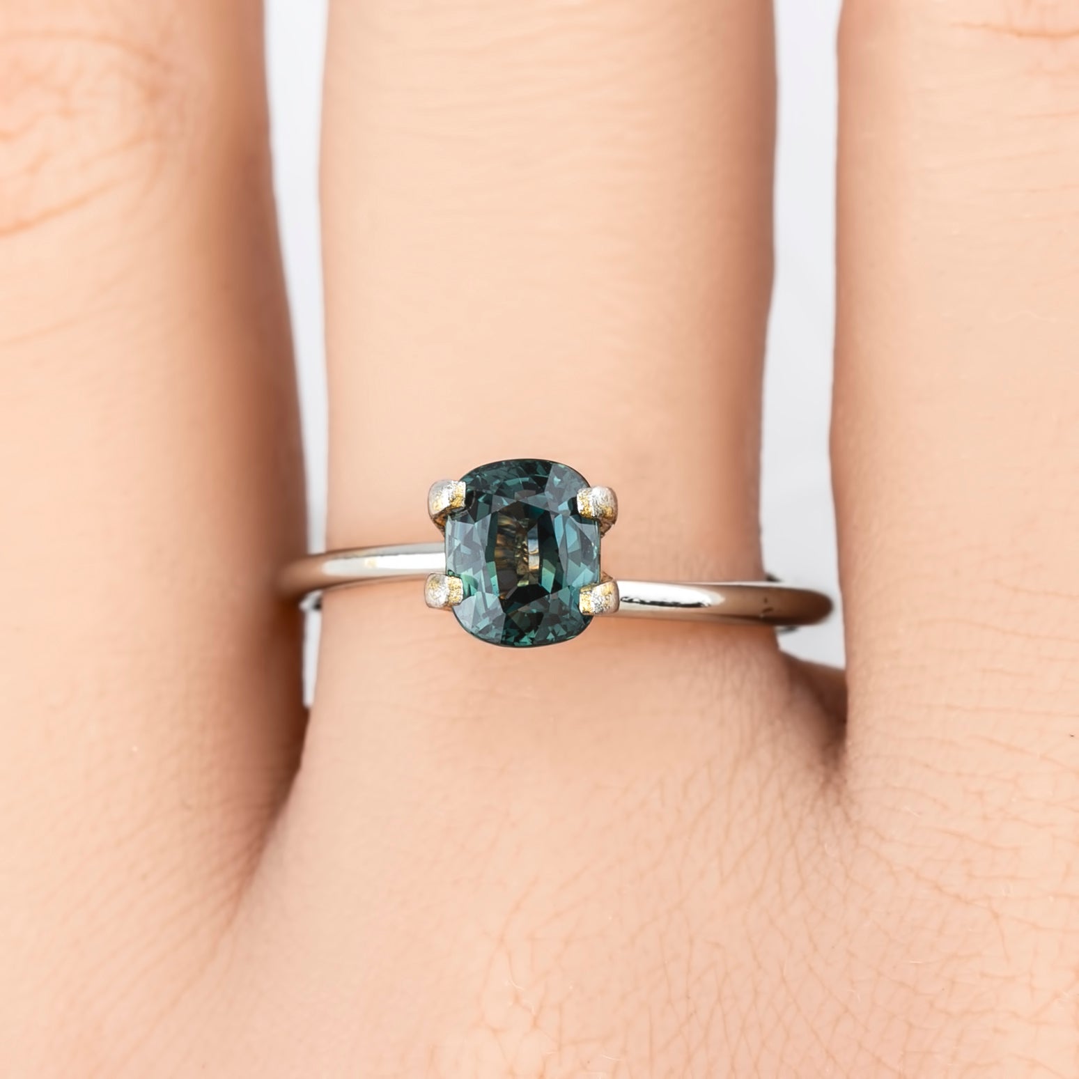 1.69ct Cushion Cut Blue Green Madagascar Sapphire SF394