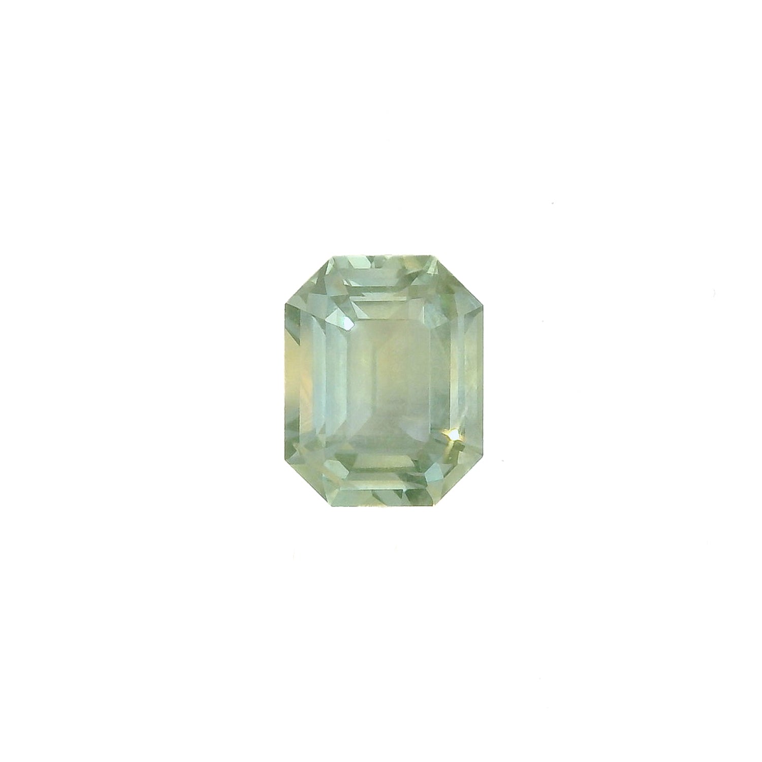 2.03ct Emerald Cut Light Blue Green Montana Sapphire SF509