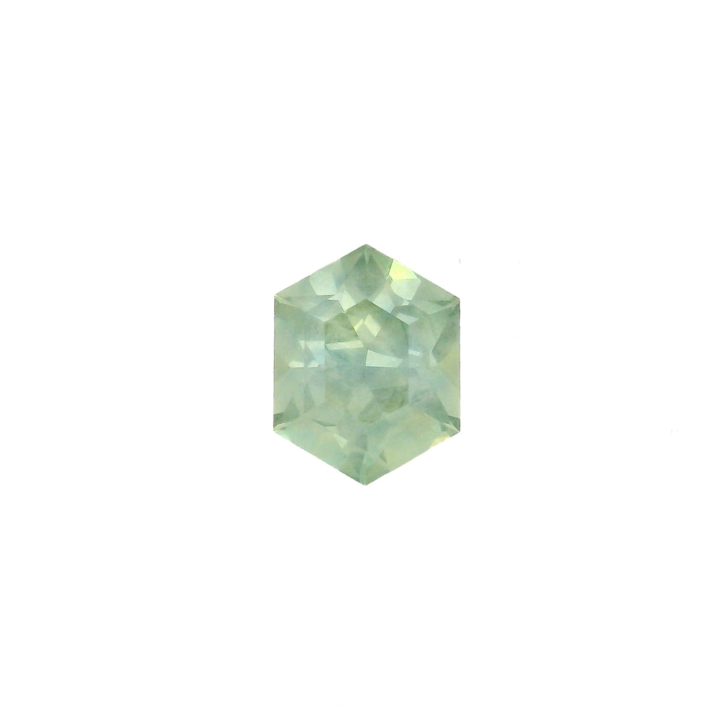 1.50ct Hexagon Cut Light Blue Green Montana Sapphire SF514