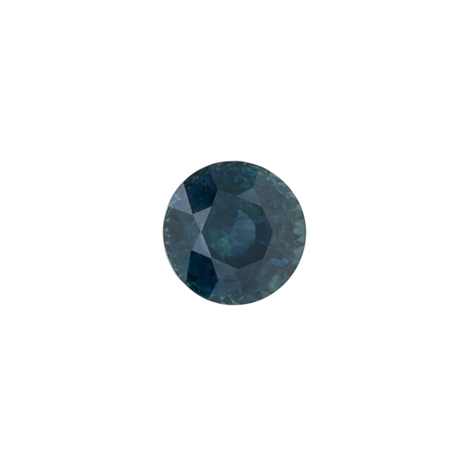 2.13ct round cut deep blue Montana sapphire with VVS clarity, heated treatment, measuring 7.23x7.15x5.19mm, SR473