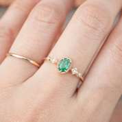 ステラリング・エメラルド・K14YG/RG/WG