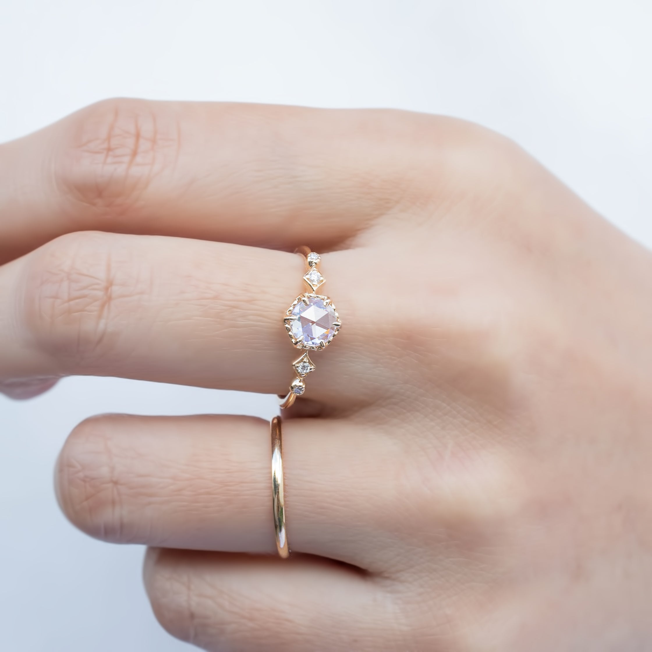 Stella Hexagon Round Diamond Ring