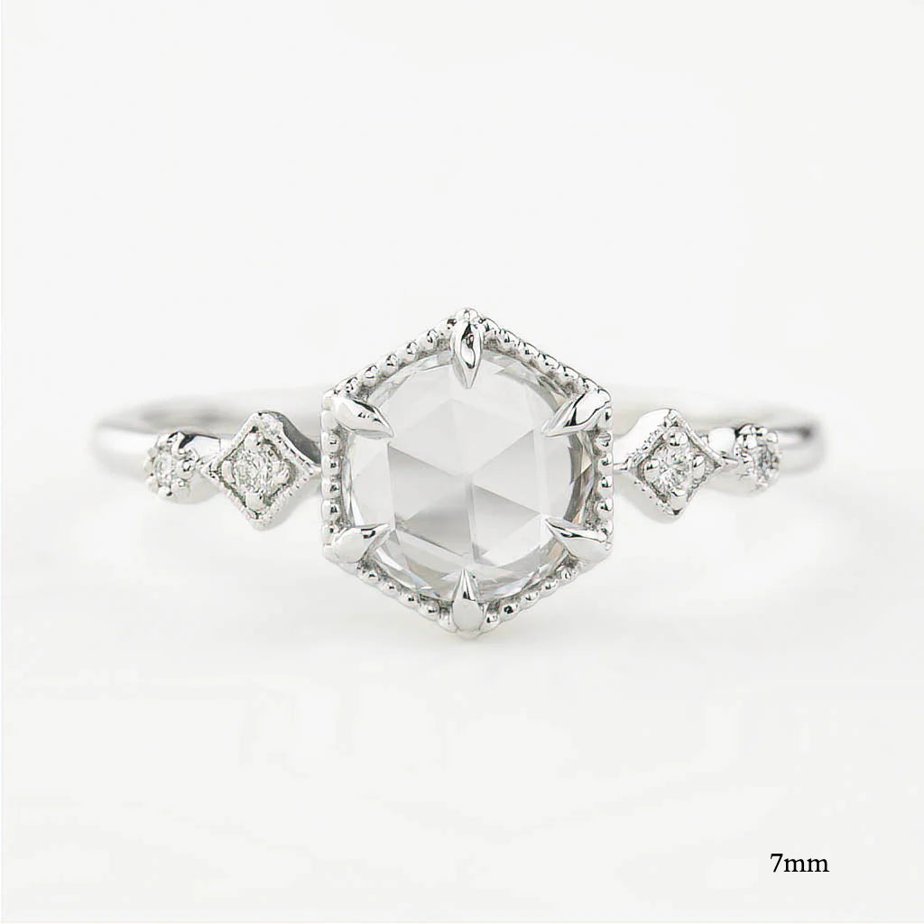 Stella Hexagon Round Diamond Ring