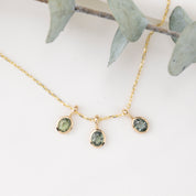 Bezel Set Green Sapphire Charm