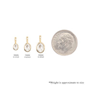 Bezel Set Charm Necklace, Smooth finish, Rose-Cut Diamond (Charm option)