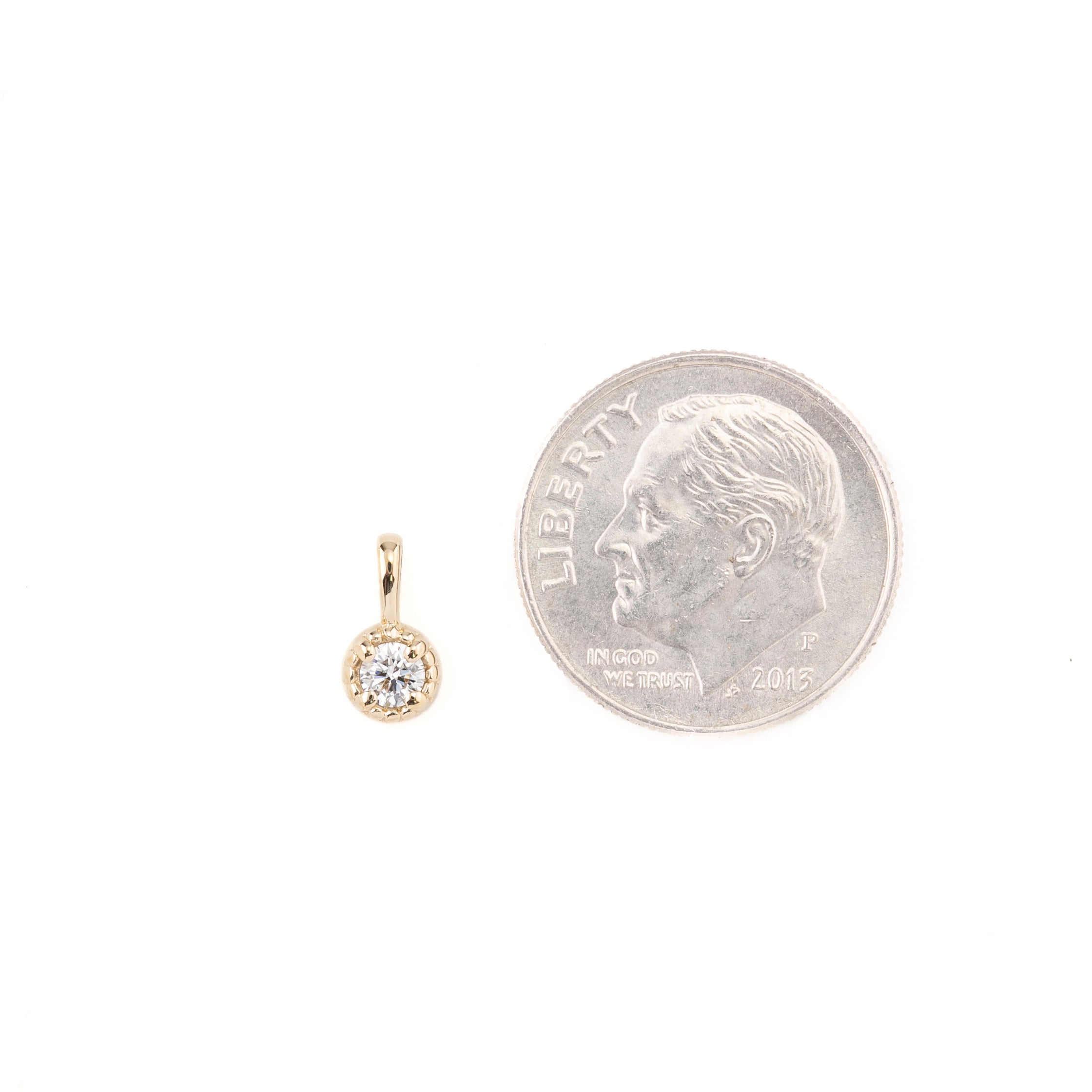Dahlia Necklace, 3.0mm Birthstone (Charm option)