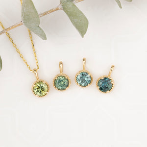 Dahlia Necklace, 0.60ct Montana Sapphire (Charm option)