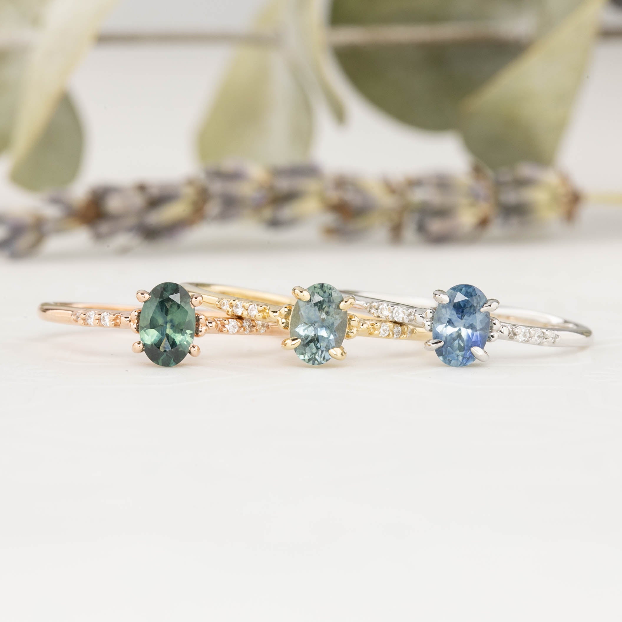 Eloise Ring, 0.60ct Montana Sapphire, oval shape gemstone