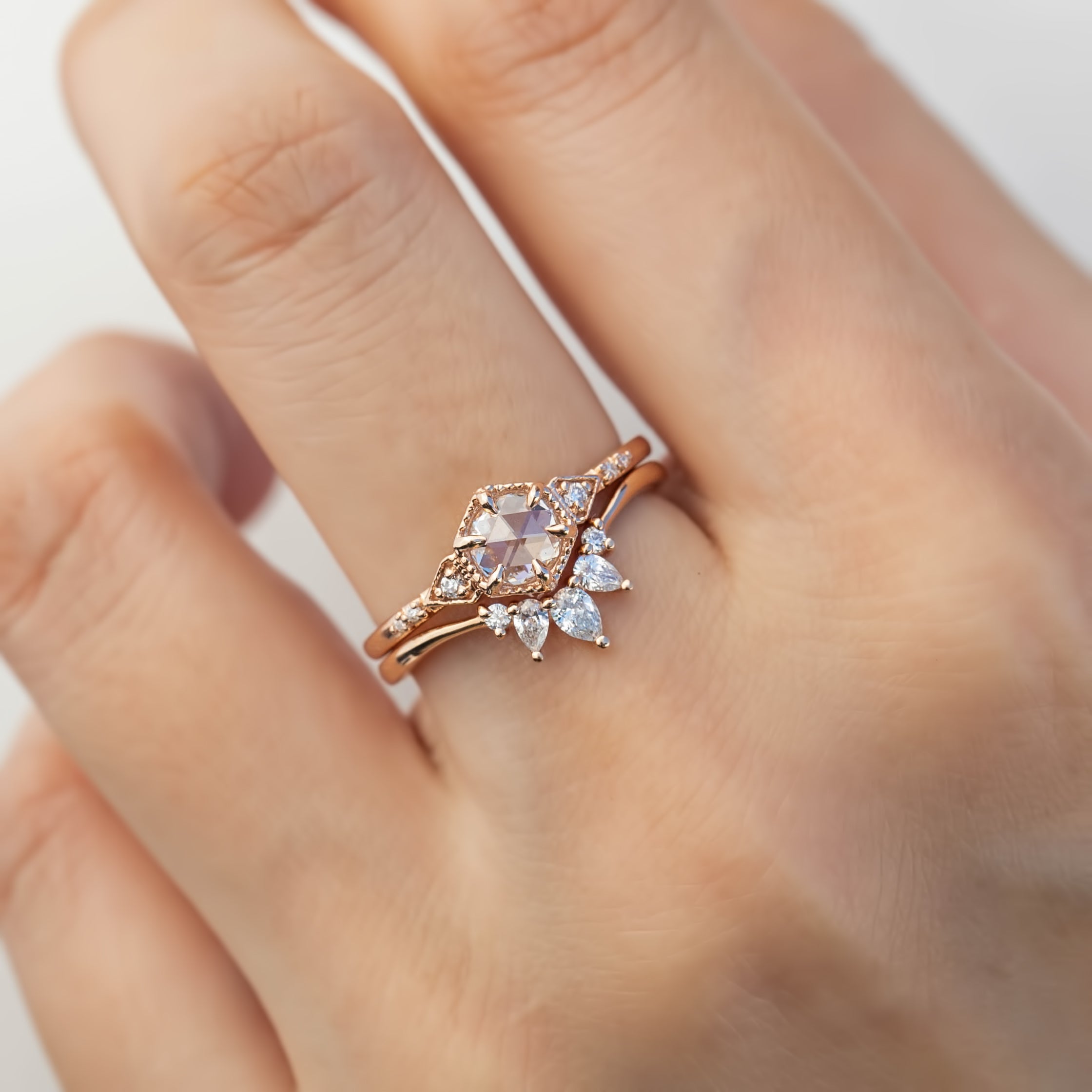 【一点物】アガサリング枠 0.45ct ローズカットダイヤモンド