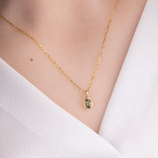 Bezel Set Green Sapphire Charm