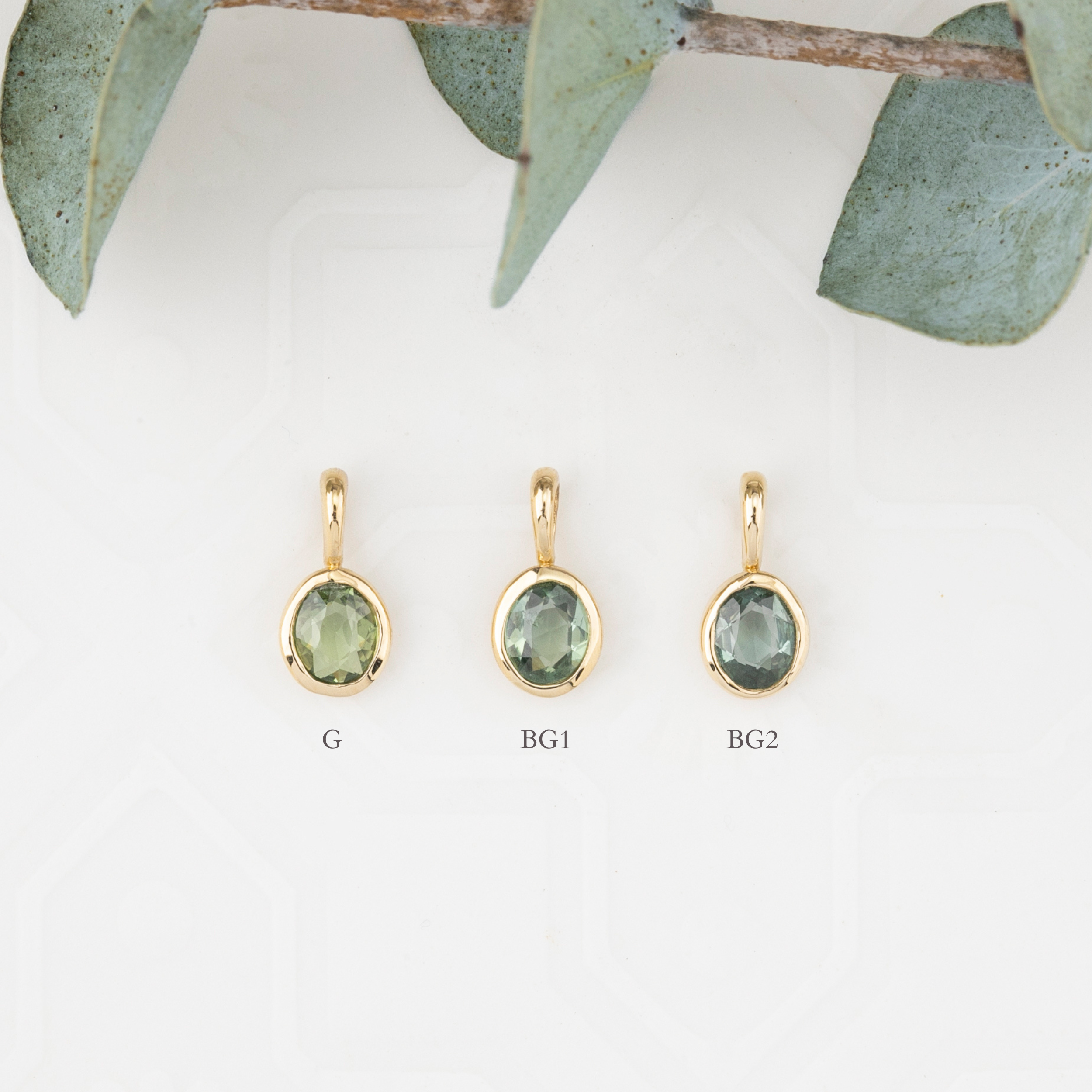 Bezel Set Green Sapphire Charm