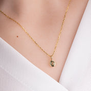 Bezel Set Green Sapphire Charm